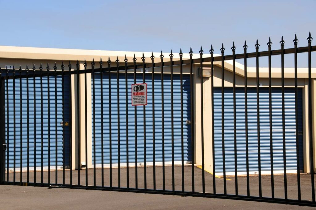 A photo of a gated, secure storage facility
