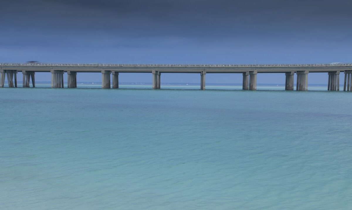 The Destin Bridge Over the Ocean Outside of Fort Walton Beach.