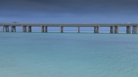 The Destin Bridge Over the Ocean Outside of Fort Walton Beach.